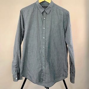 Theory Patterned Dress Shirt Large